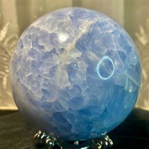 Beautiful XXL Blue Calcite Sphere